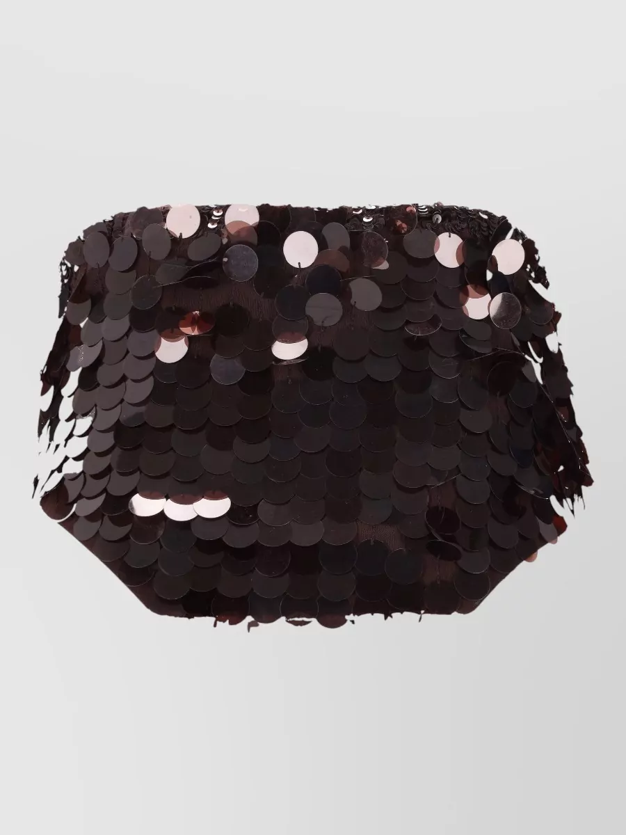 Parosh Sequined Shorts Featuring Elastic Waistband
