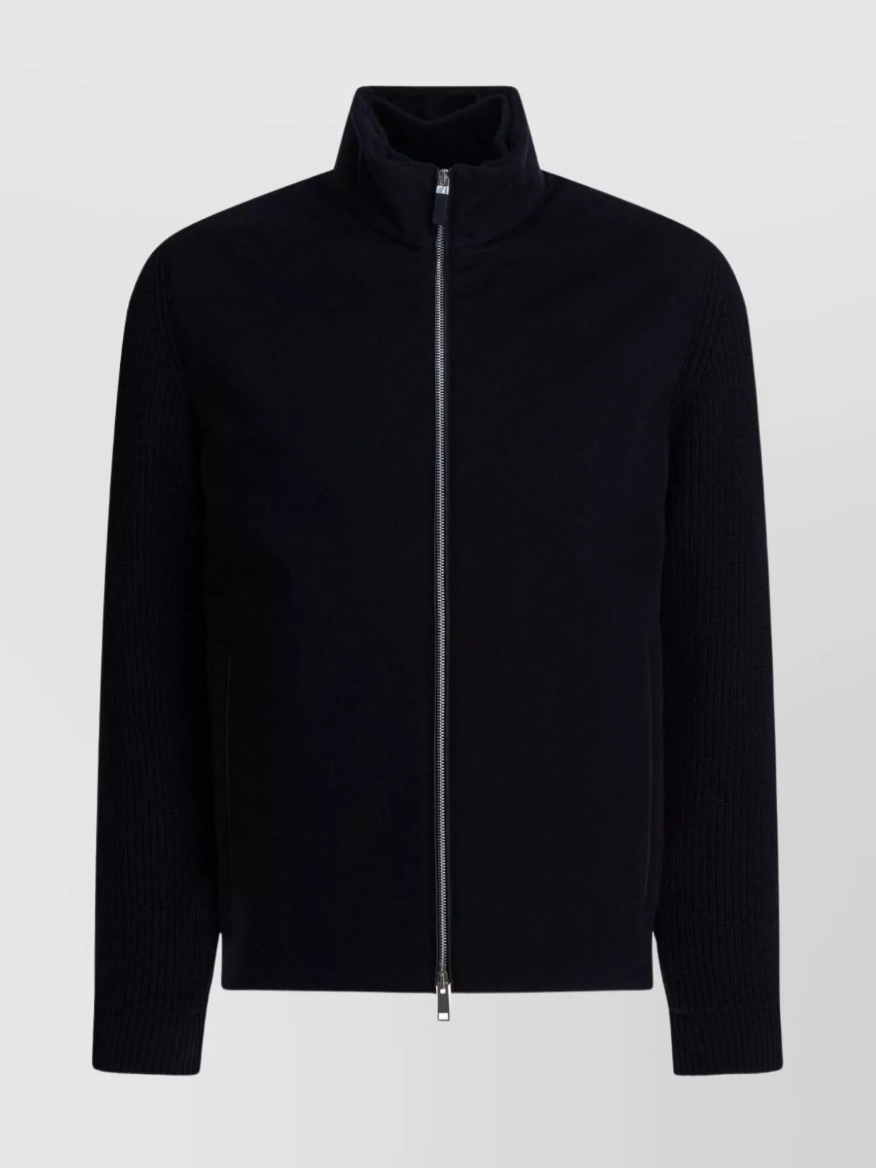 Zegna Stylish Jackets With Ribbed Sleeves And Pockets In Black