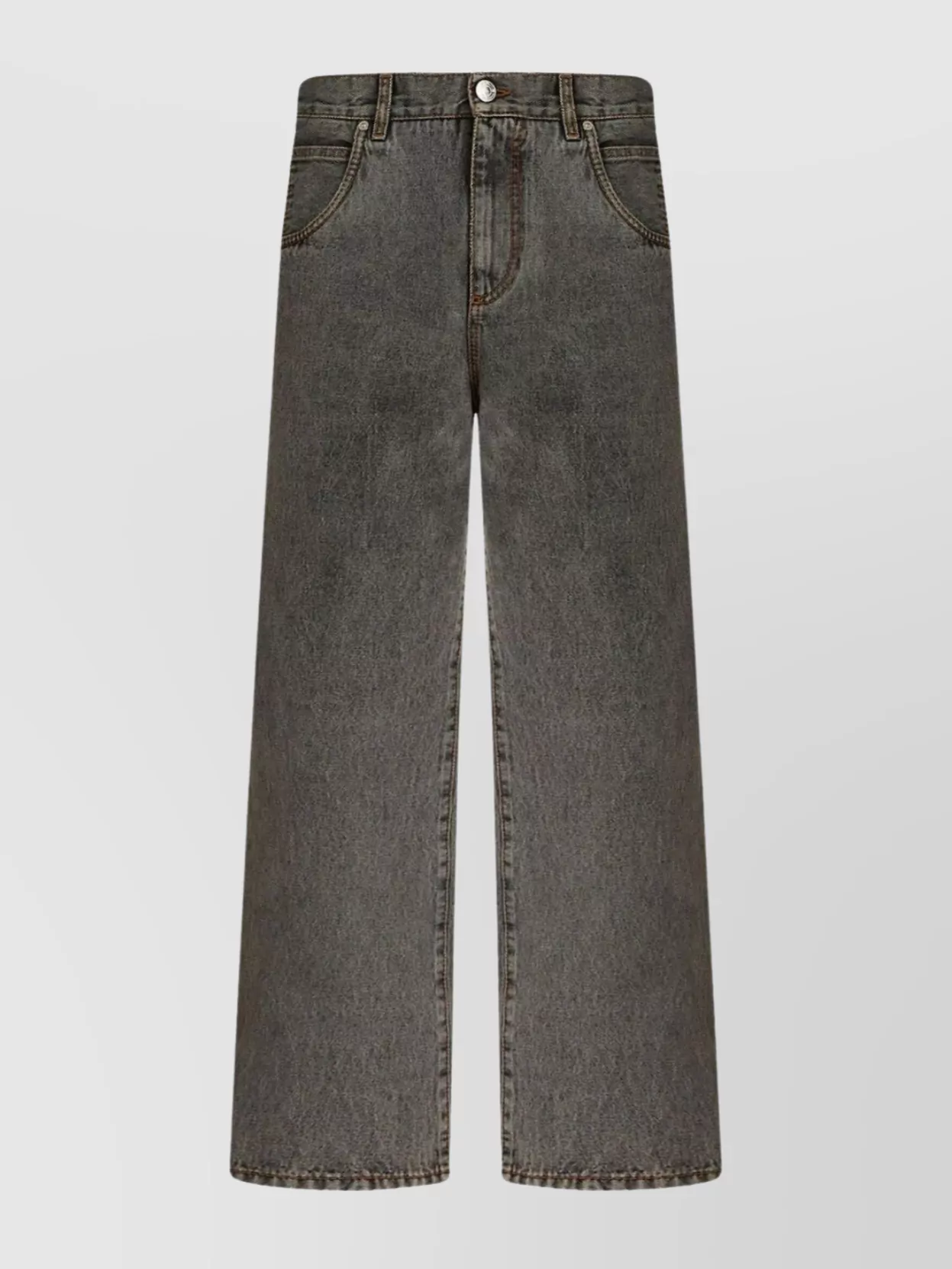 Shop Etro Relaxed Fit Denim Trousers In Grey