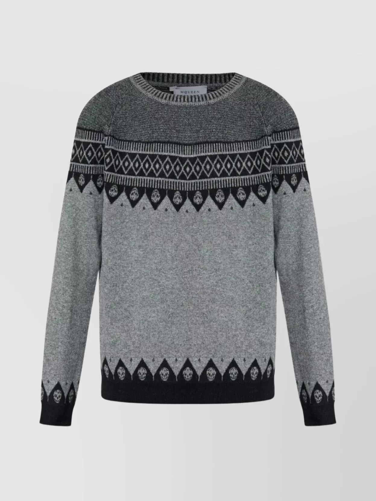 Alexander McQueen - crew neck geometric pattern wool pullover