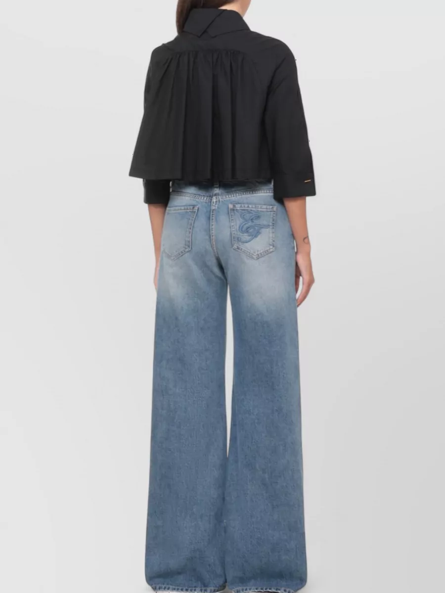 Elisabetta Franchi Cropped Cotton Shirt