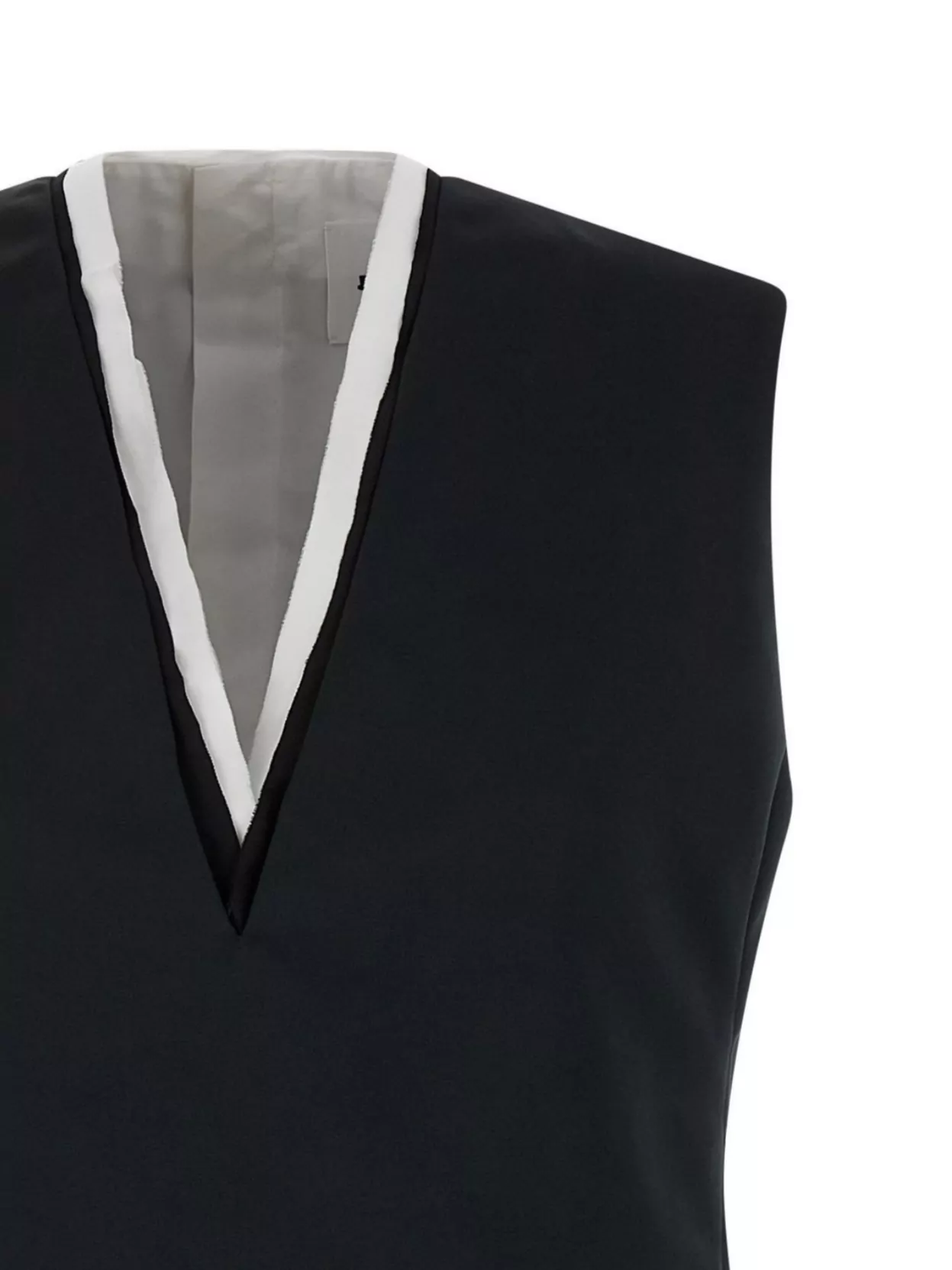 Jil Sander Pleated V-Neckline Sleeveless Dress