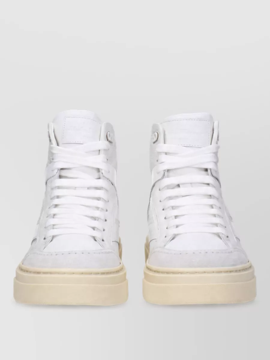 Ferragamo leather high-top sneakers
