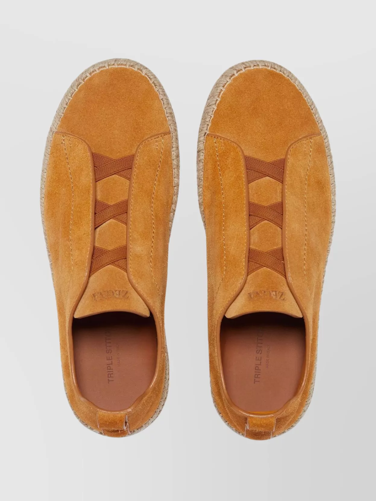 Zegna Suede Espadrilles With Triple Stitch Design