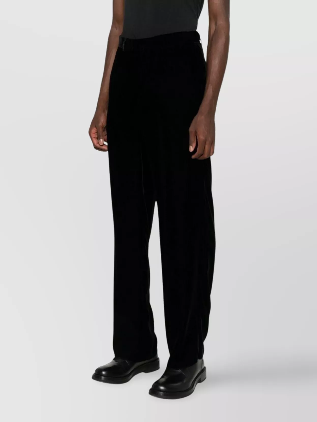 Emporio Armani Wide Leg Trousers With Side And Back Pockets