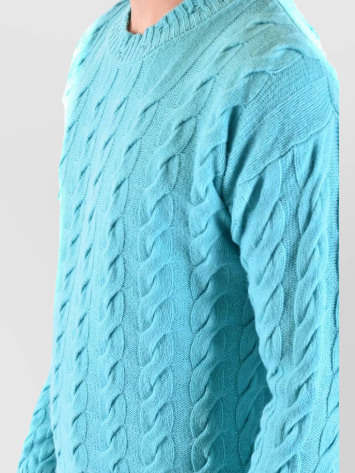 Laneus Cable Knit Crew Neck Sweaters