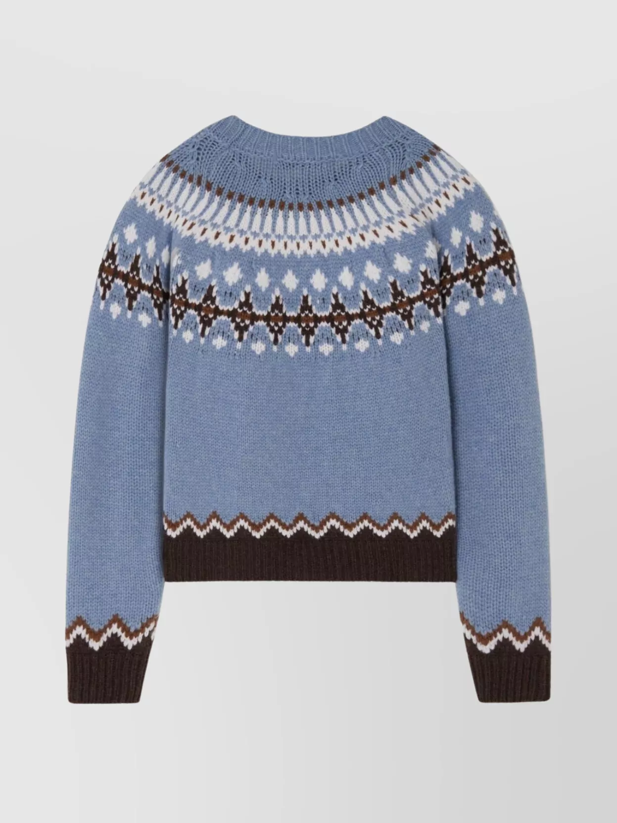 Alanui Sweet Winter Wool Crewneck Jumper In Blue