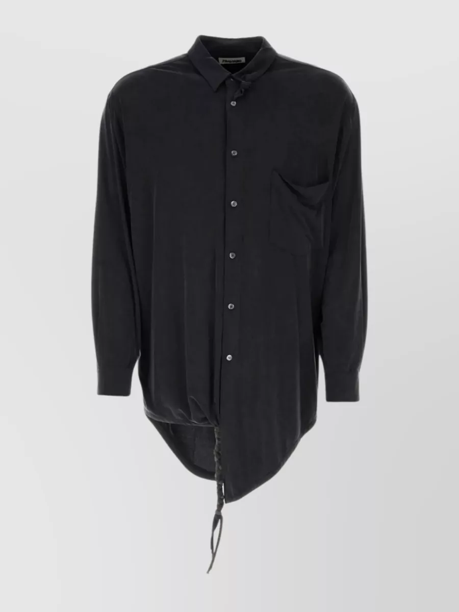 Shop Magliano Modern Cupro Oversize Shirt In Black