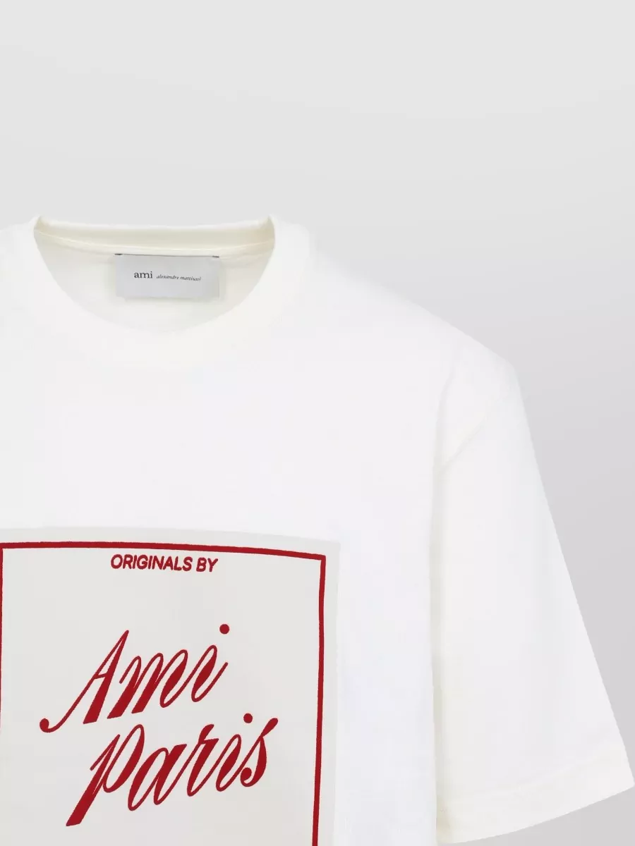 Ami Paris Boxy Fit Crew Neck Graphic T Shirt