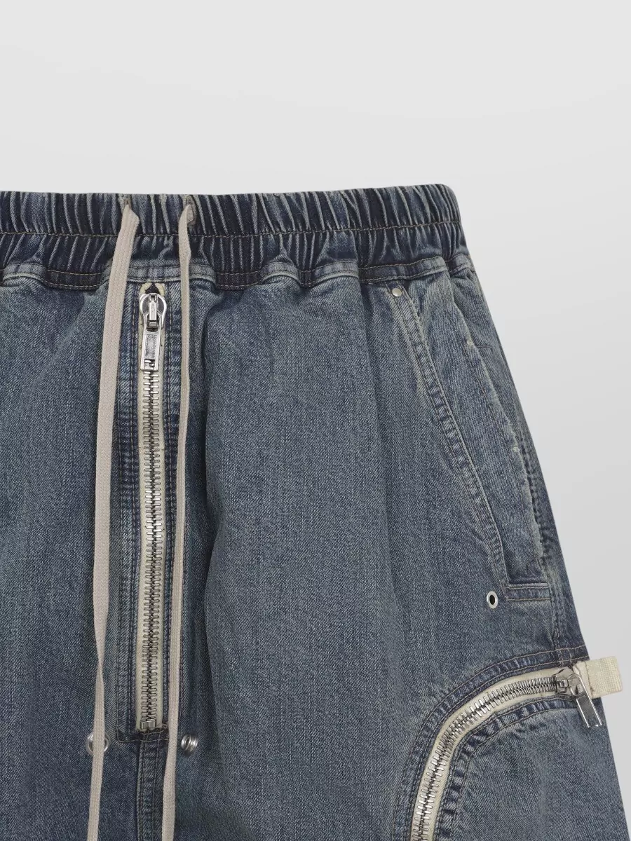 Rick Owens Drkshdw Denim Relaxed-Fit Knee-Length Cargo Shorts