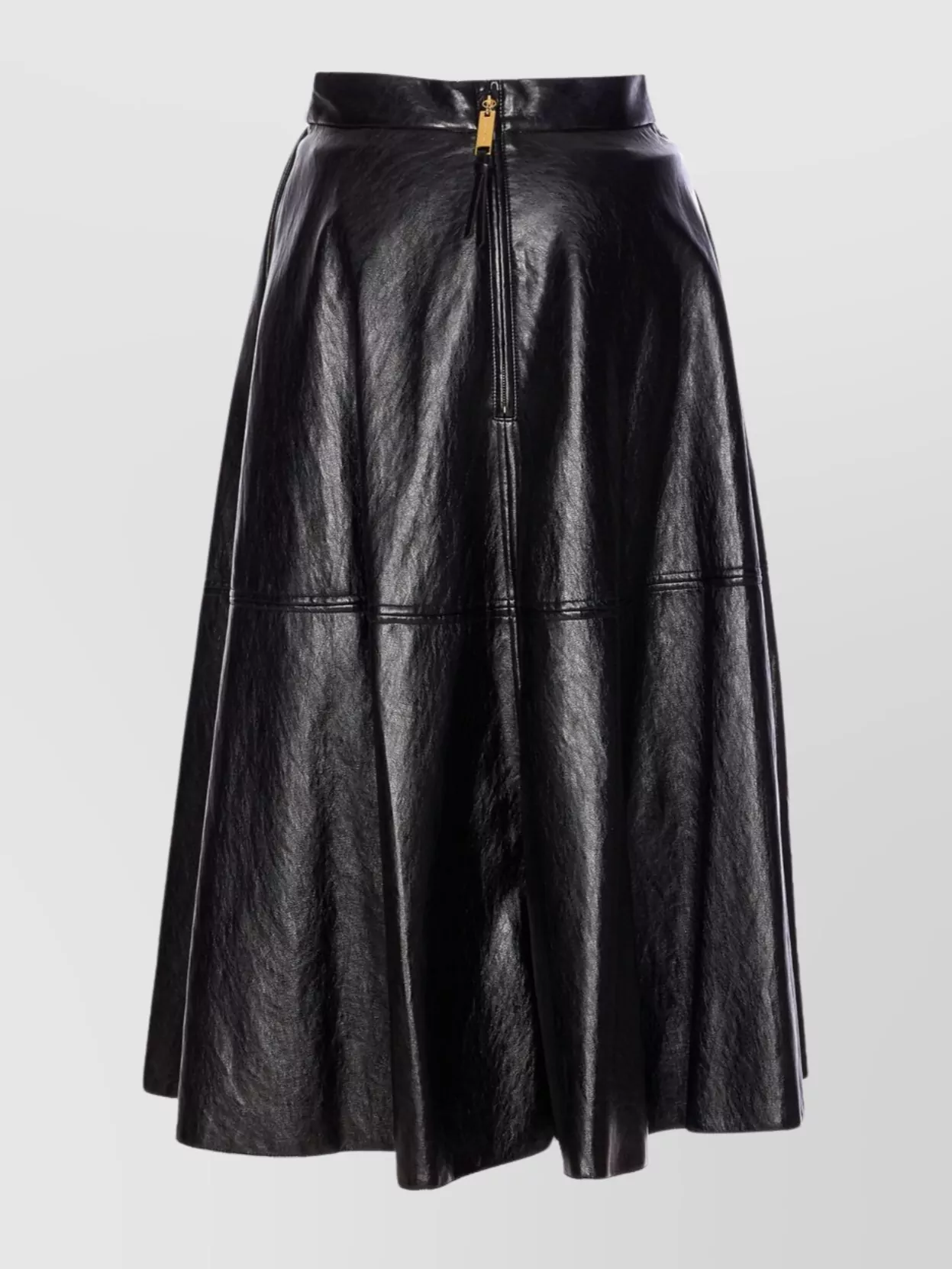 Elisabetta Franchi Leather-effect Belted Midi Skirt In Black