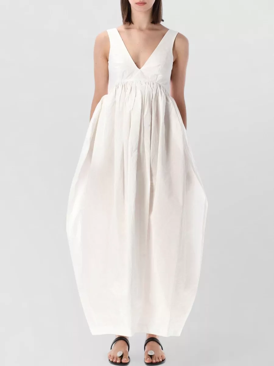 Róhe Textured Sleeveless V-Neck Maxi Dress
