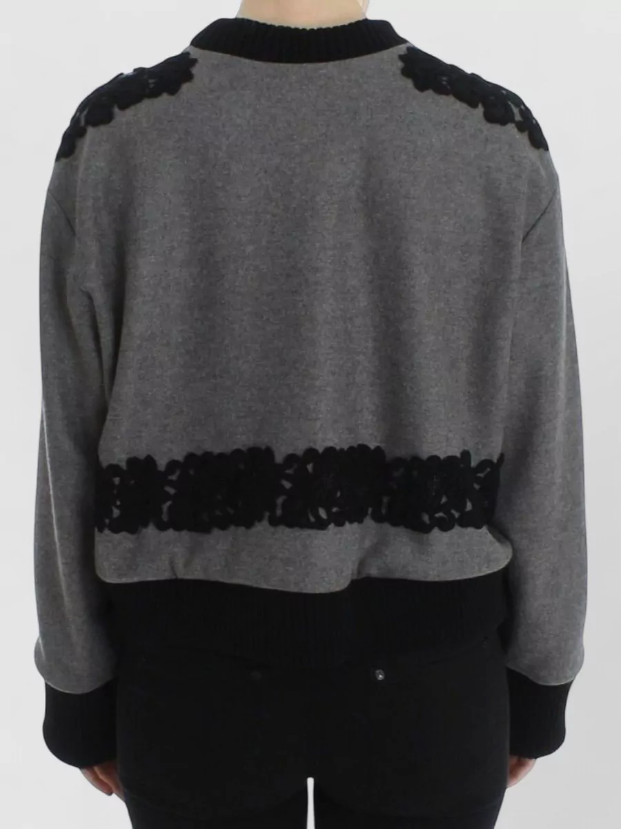 Dolce&Gabbana Cashmere Wool Cropped Lace Sweater