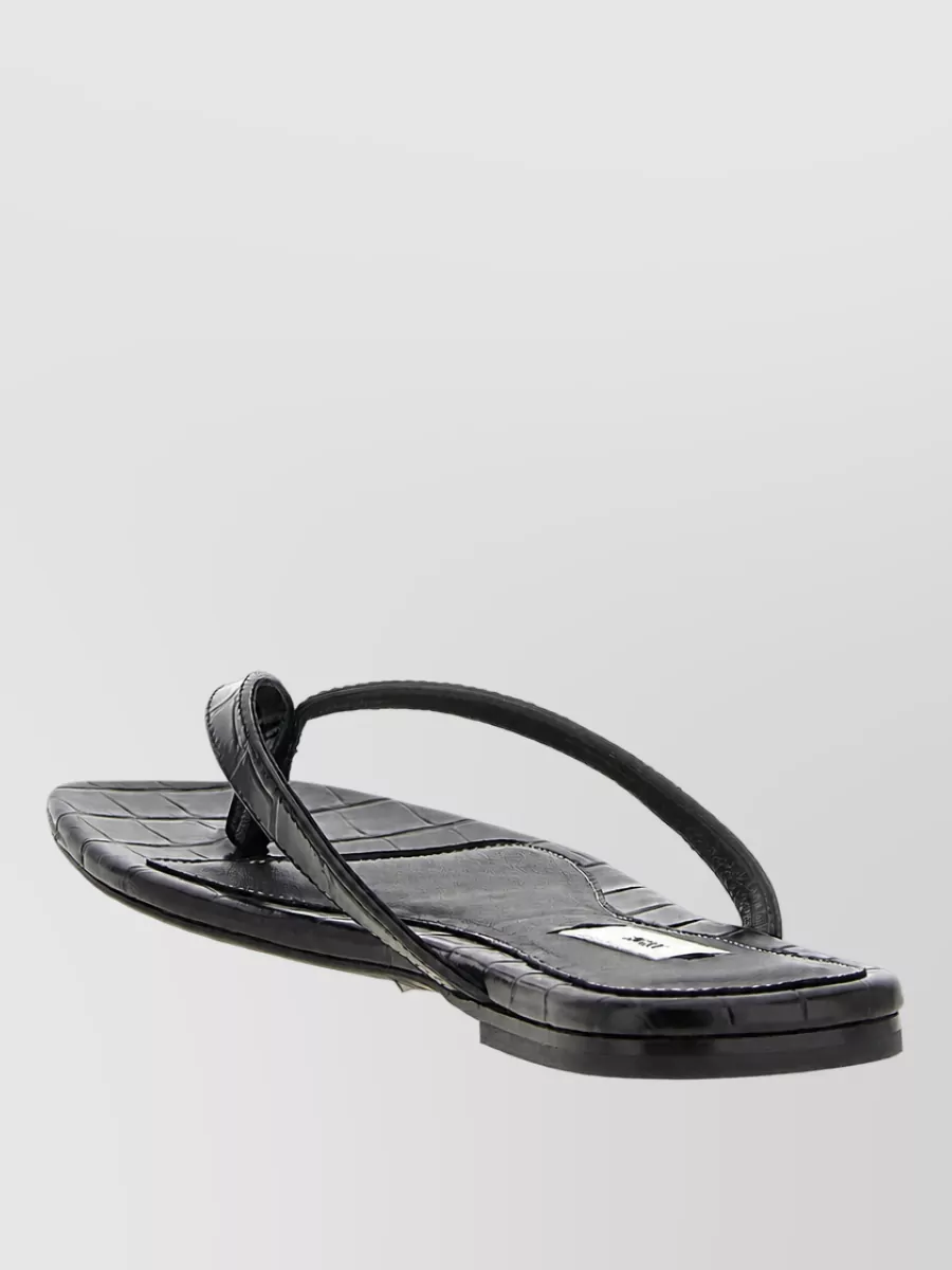 Totême Leather Croco-Embossed Slides