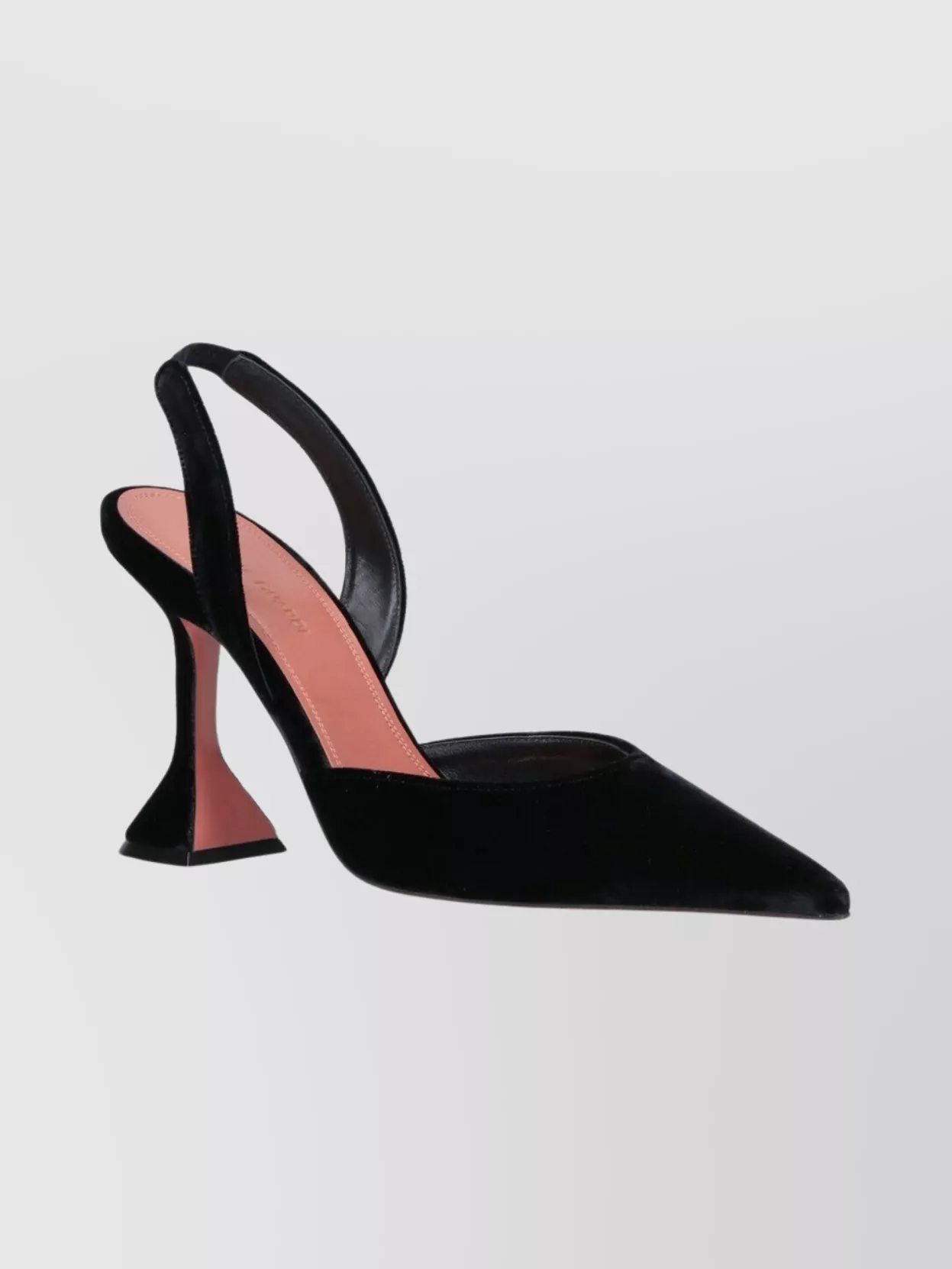 Amina Muaddi Stylish Velvet Pointed Toe High Heel Pumps In Black