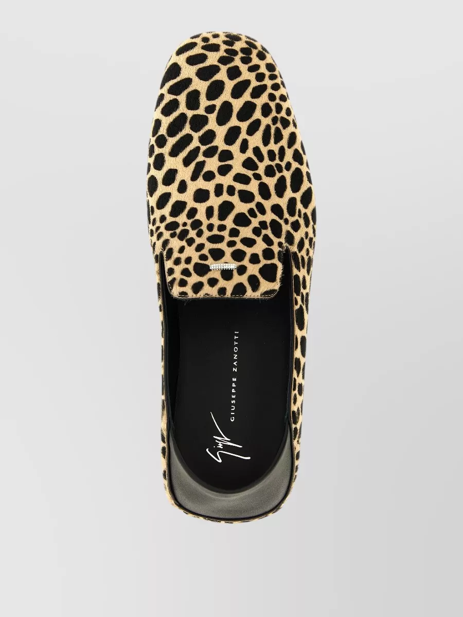 Giuseppe Zanotti Leather Leopard Print Slippers