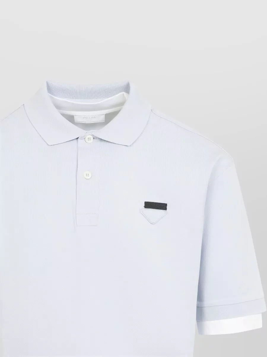 Prada Cotton Boxy-Fit Short-Sleeve Polo Shirt