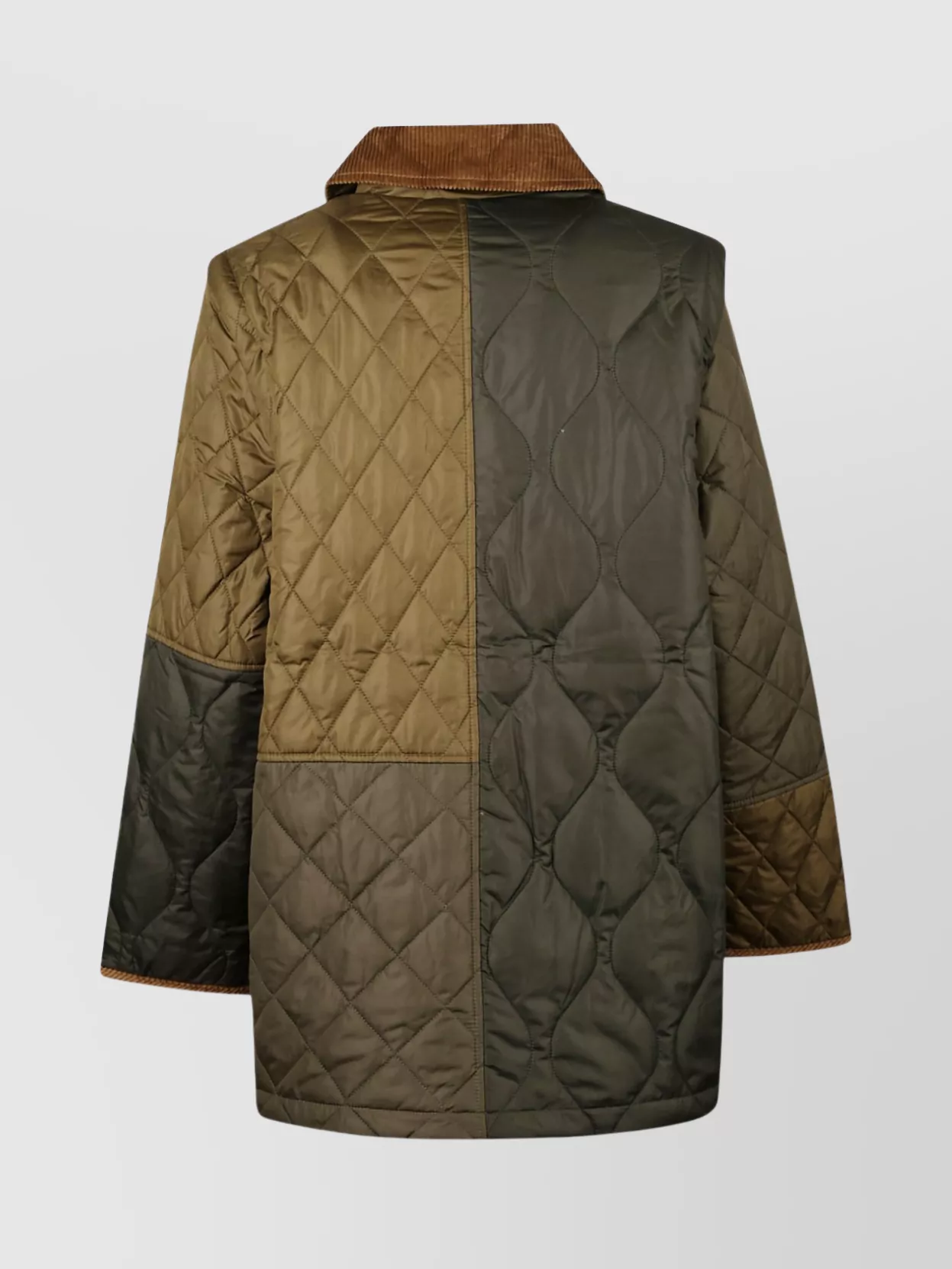 Barbour Quilted Jacket With Contrast Collar And Pockets In Multi