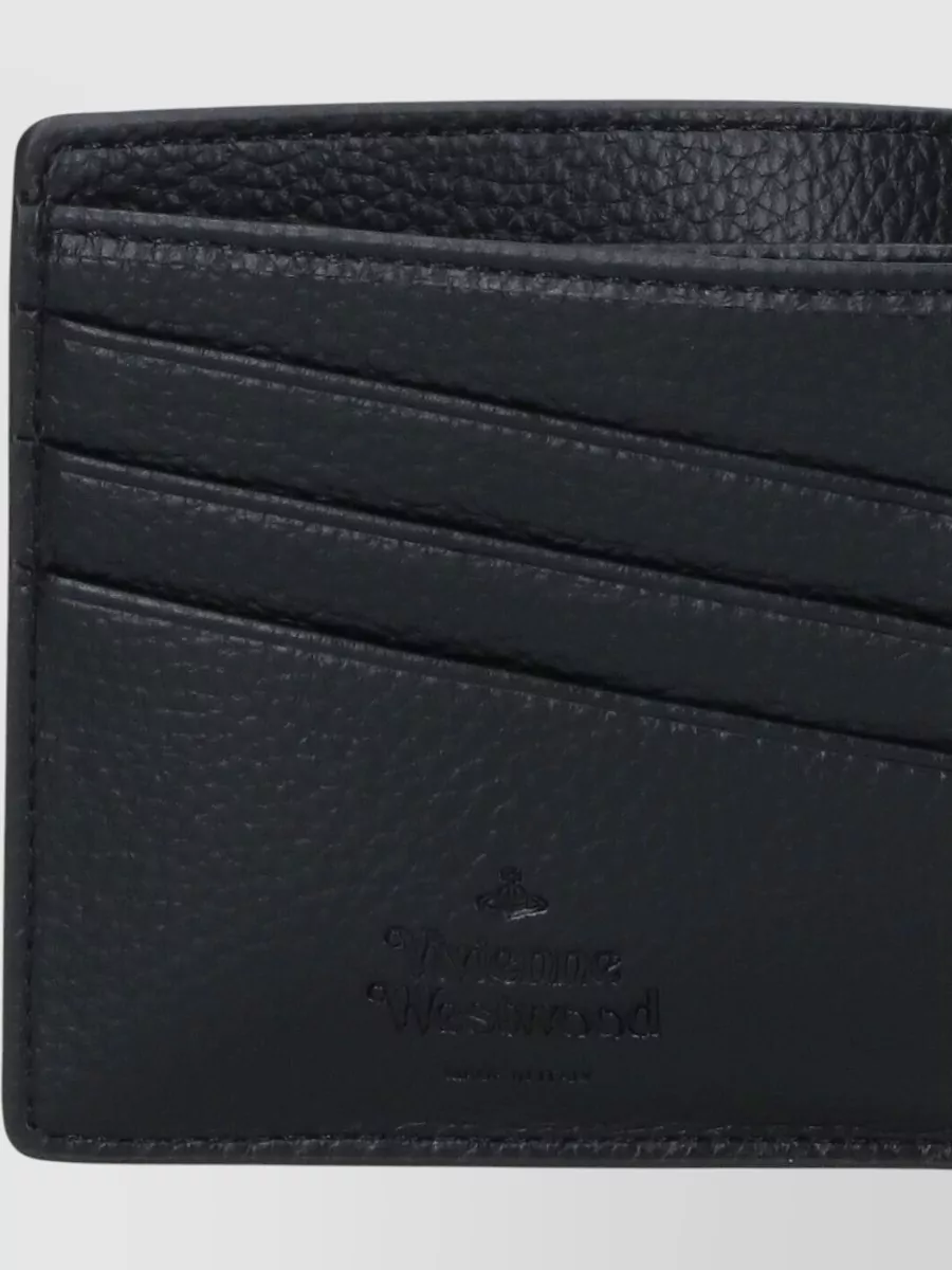 Vivienne Westwood Compact Wallet Textured Finish Cardholder Design