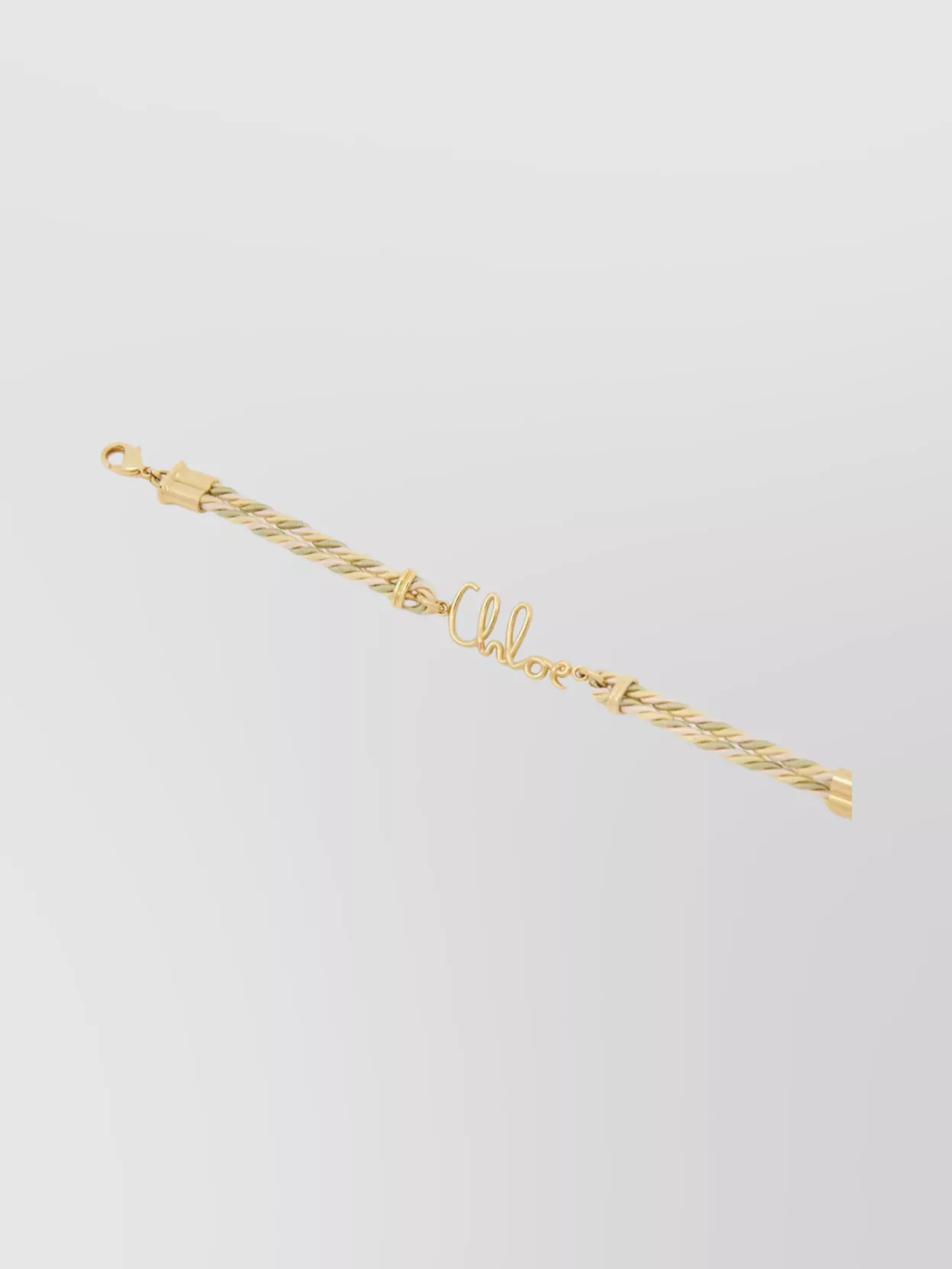CHLOÉ BRAIDED COTTON VISCOSE BRASS BRACELET