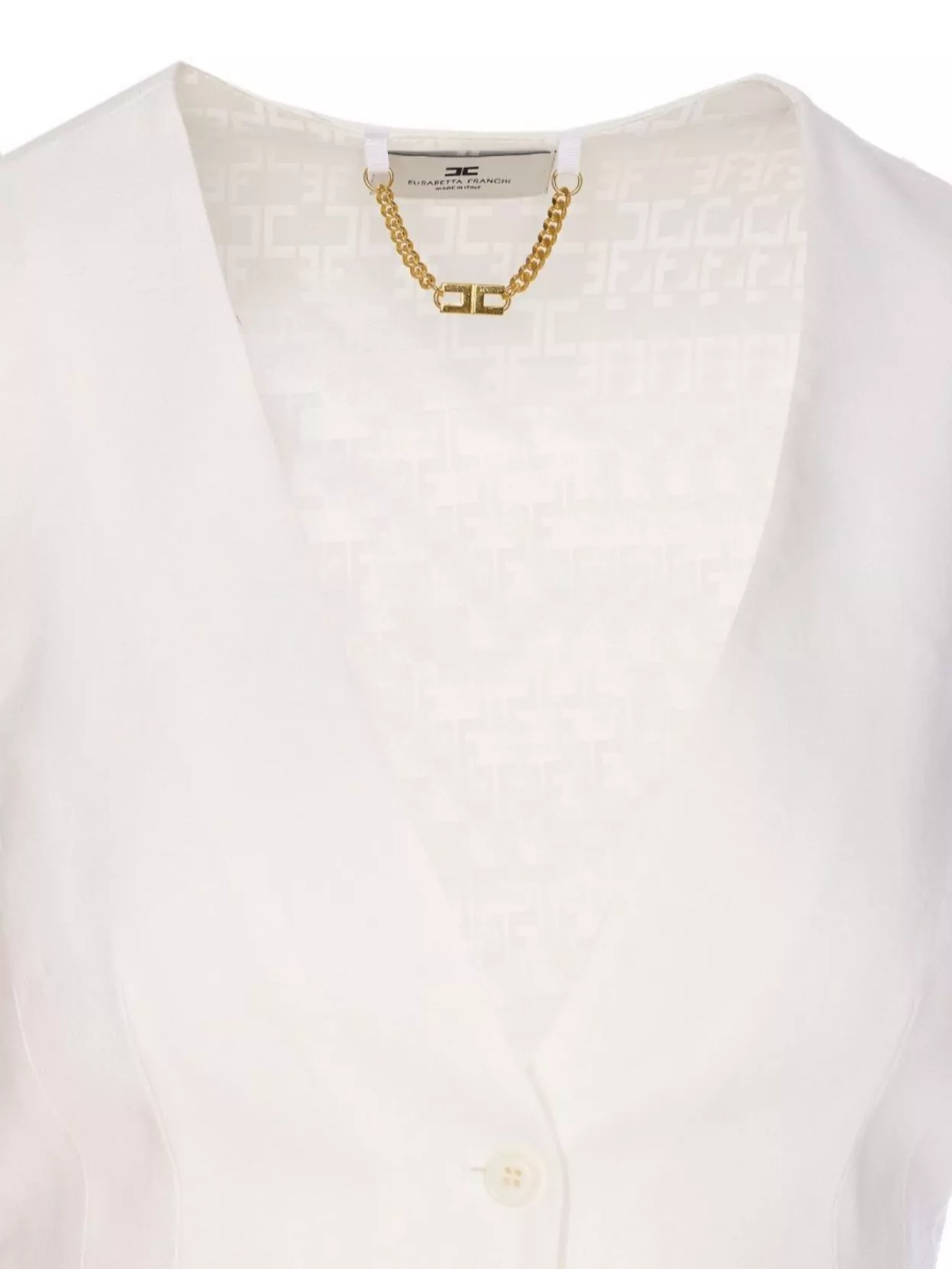 Shop Elisabetta Franchi Sleeveless V-neck Bow Detail Jacket