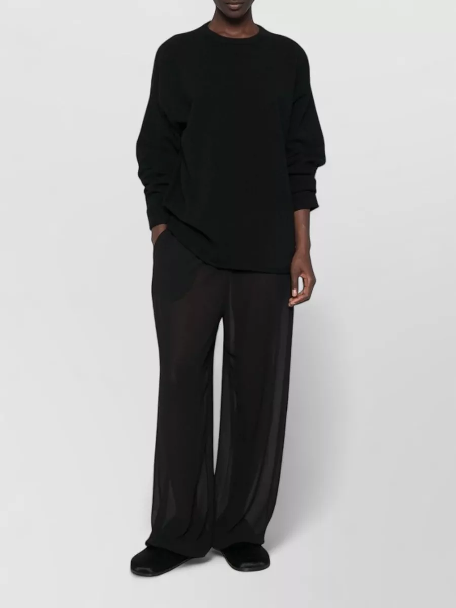 Extreme Cashmere Cashmere Fine-Knit Crew-Neck Long-Sleeve Sweater