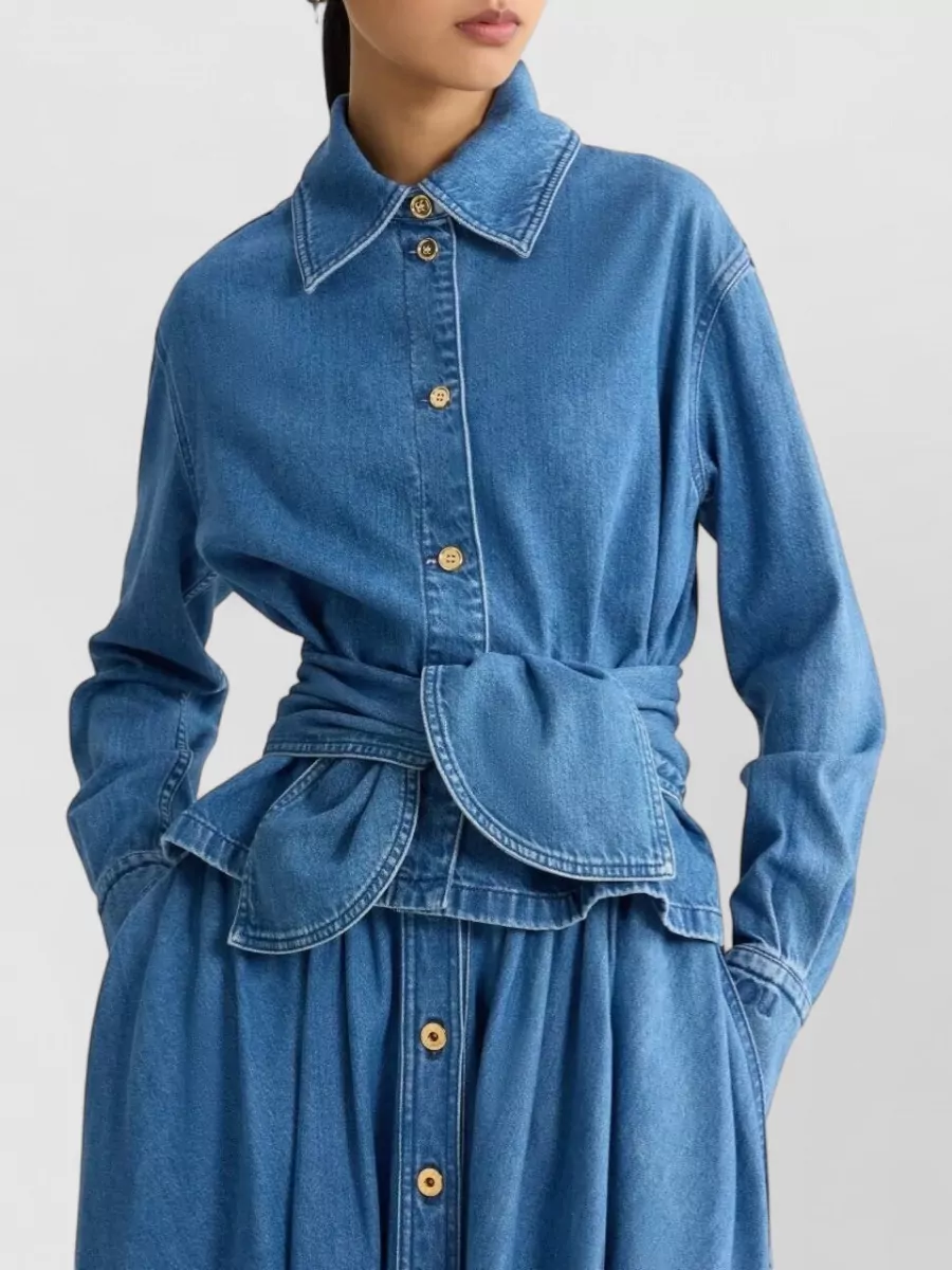 Patou Long Sleeve Knotted Shirt