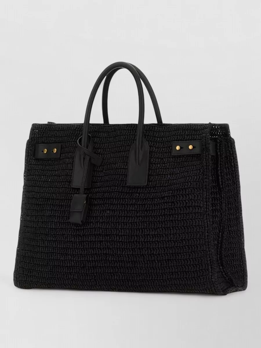 Saint Laurent sac de jour medium raffia tote bag