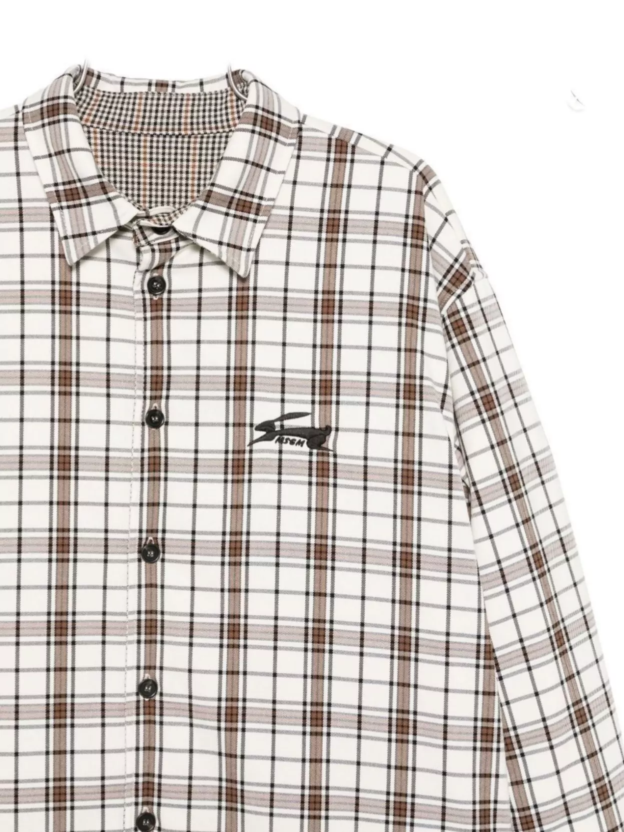 Msgm Plaid Pattern Long Sleeve Cuffed Jacket