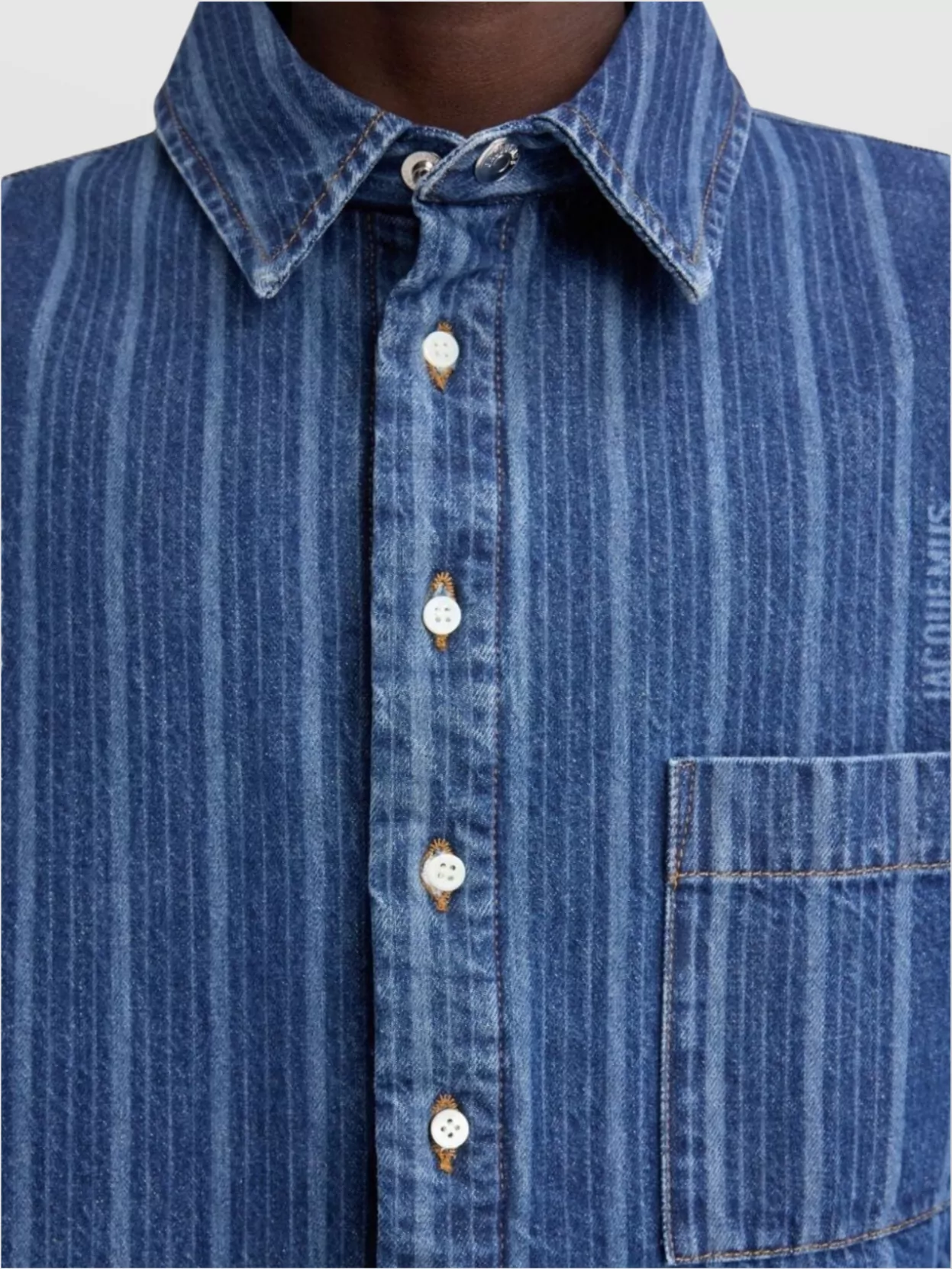 Jacquemus The Baker's Striped Denim Pocket Shirt