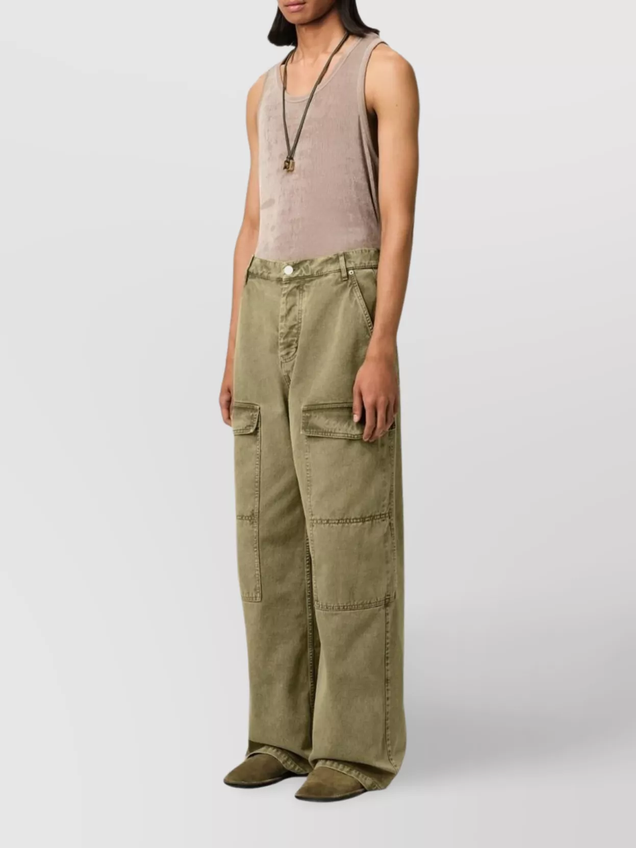 Shop Ami Alexandre Mattiussi Cargo Pocket Wide Leg Trousers