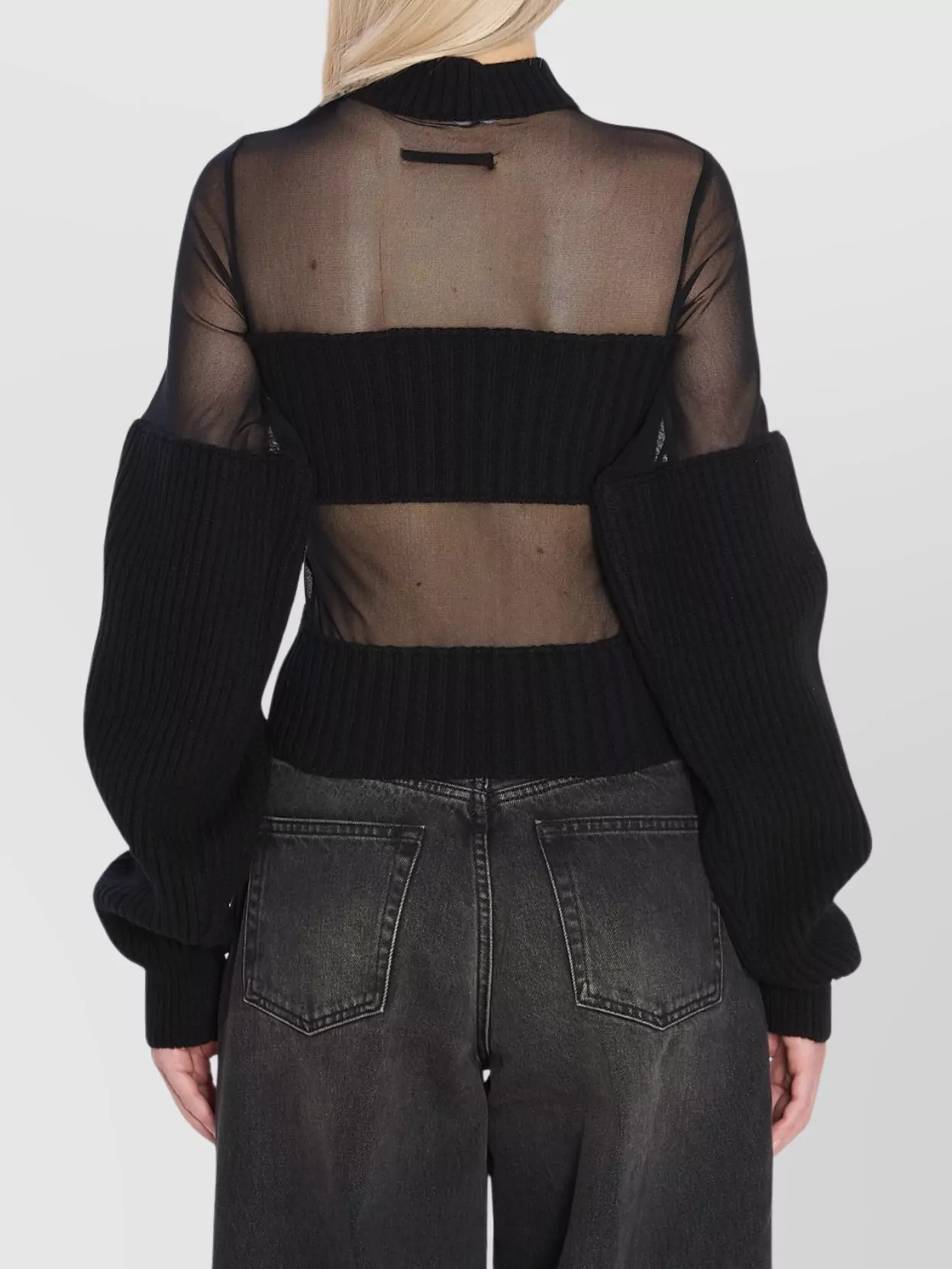 Jean Paul Gaultier Sheer Ribbed Knit Sweater