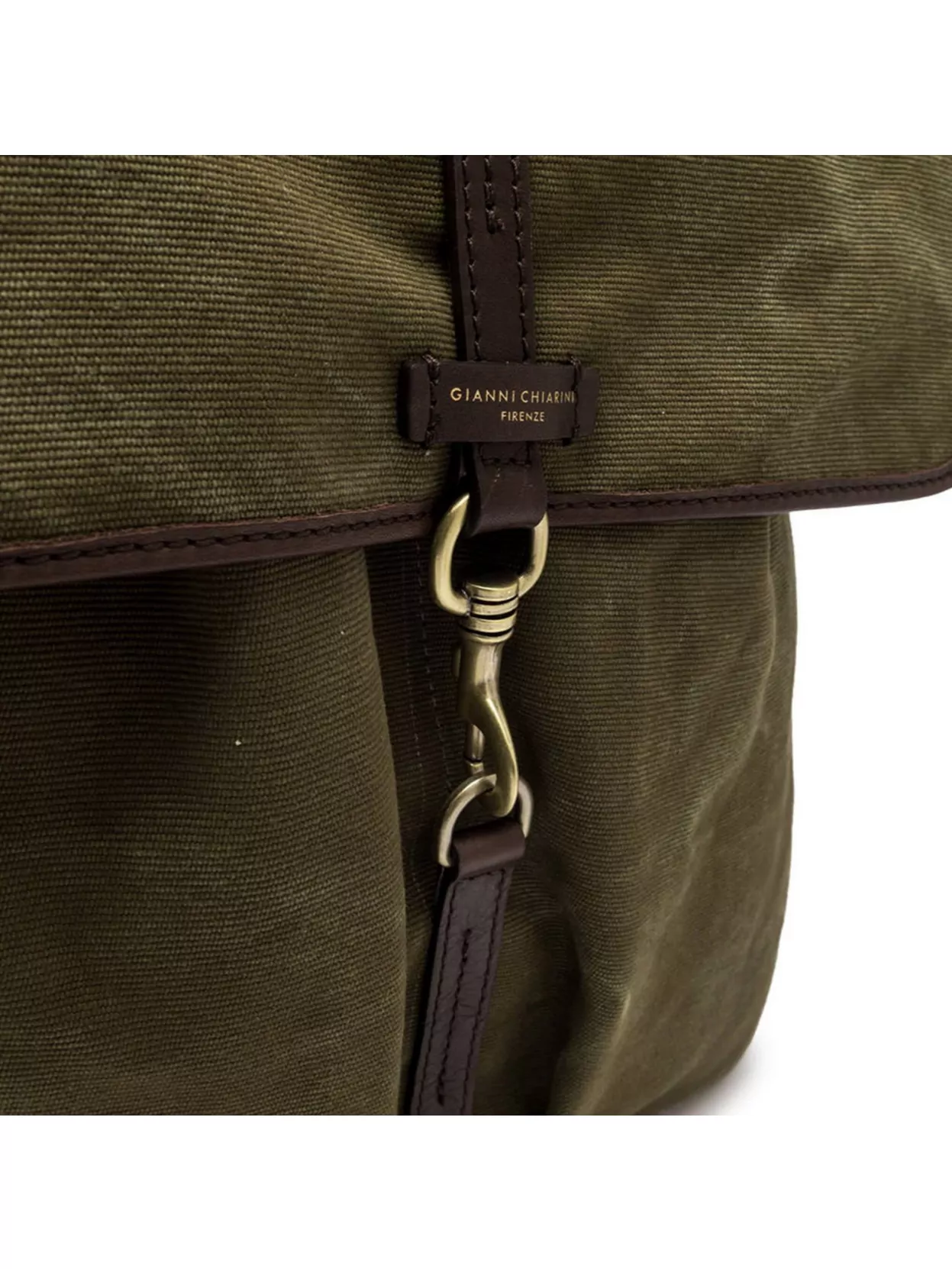 Gianni Chiarini Berlin Canvas Backpack Leather Finishes