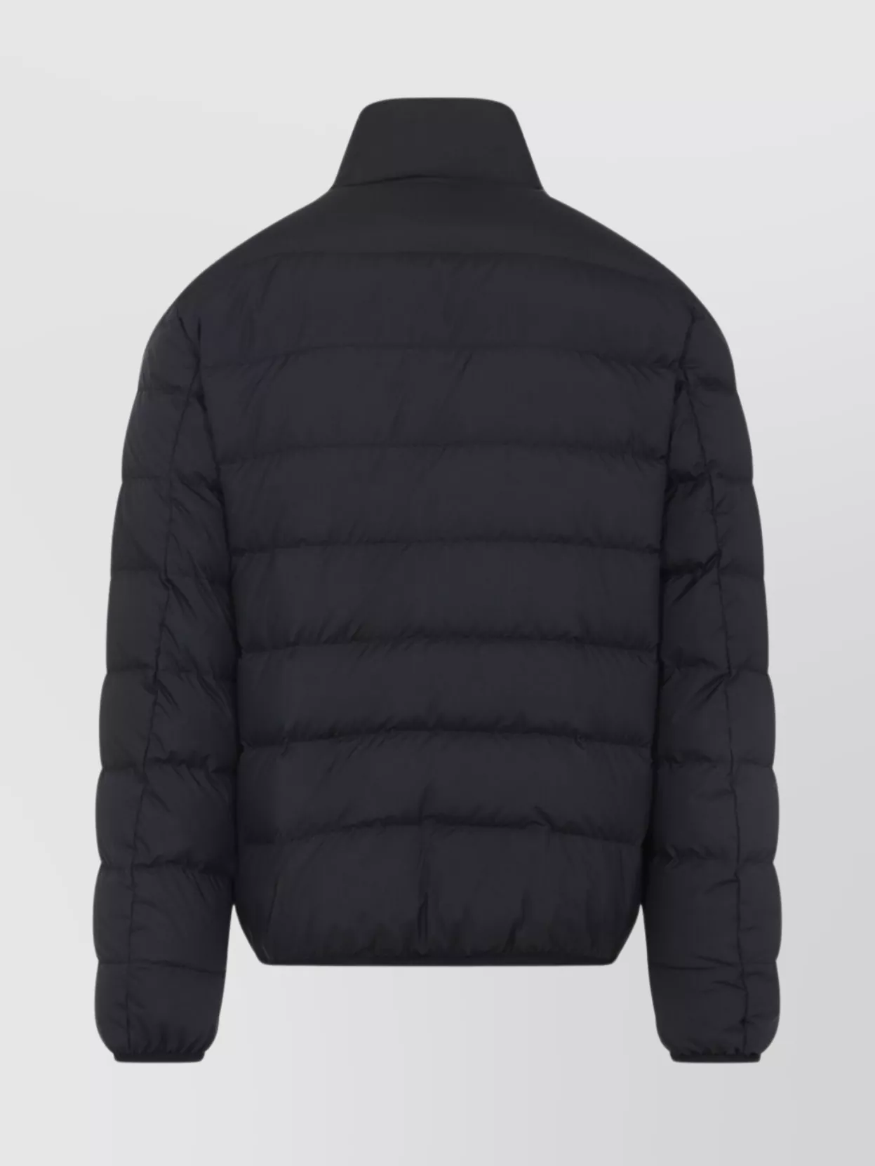 Moncler Quilted Tech Fabric Jacket With Elastic Cuffs In Black