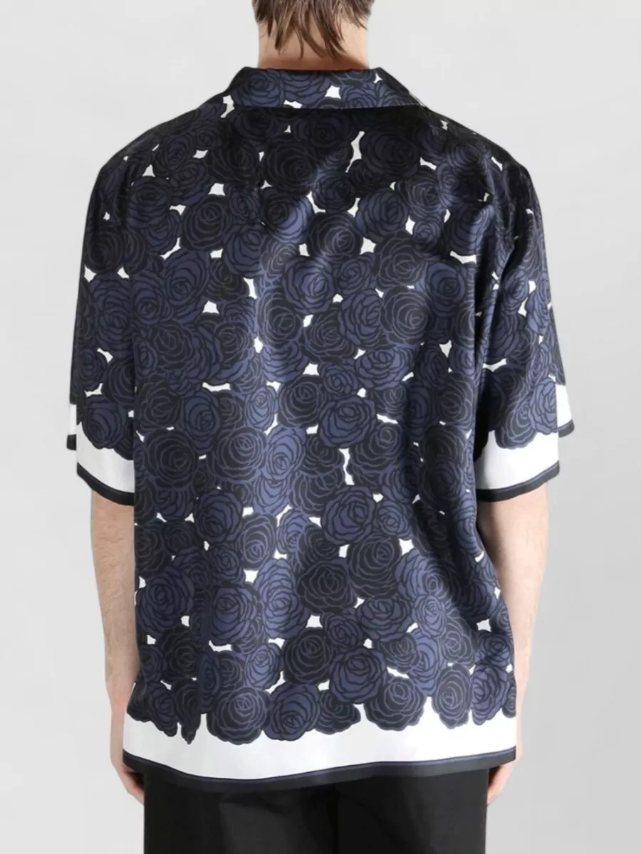 Givenchy Silk Floral Print Short Sleeve Shirt