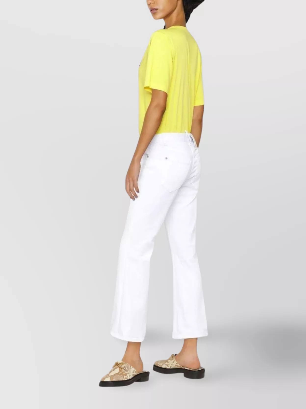 Dsquared2 Bootcut Cropped Trousers Belt Loops In White