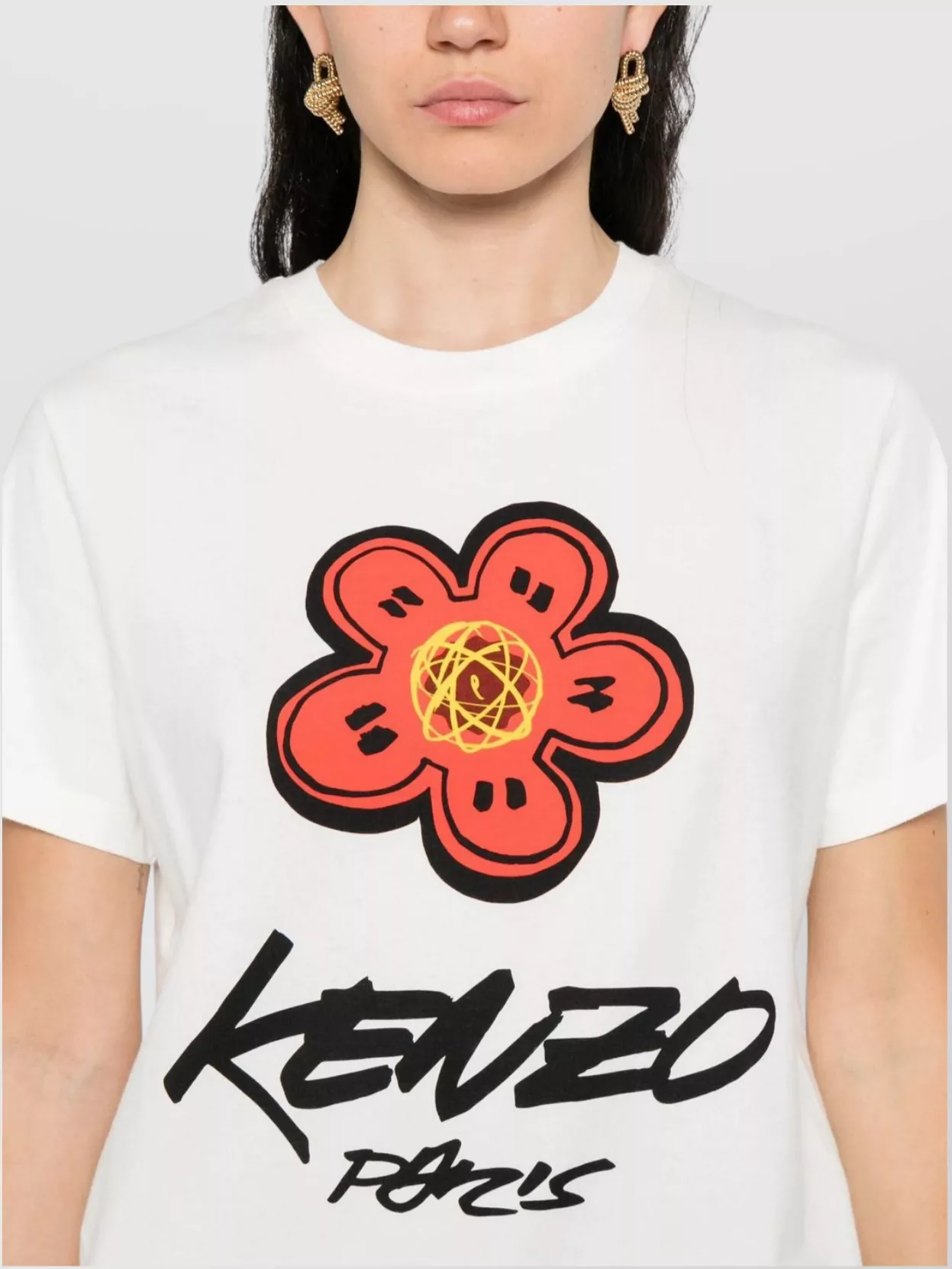 Kenzo Graphic Print Crewneck Short Sleeve T-Shirt