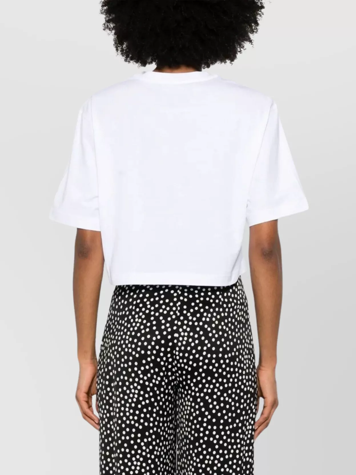 Moschino Cropped Laurel Crown Logo T-Shirt