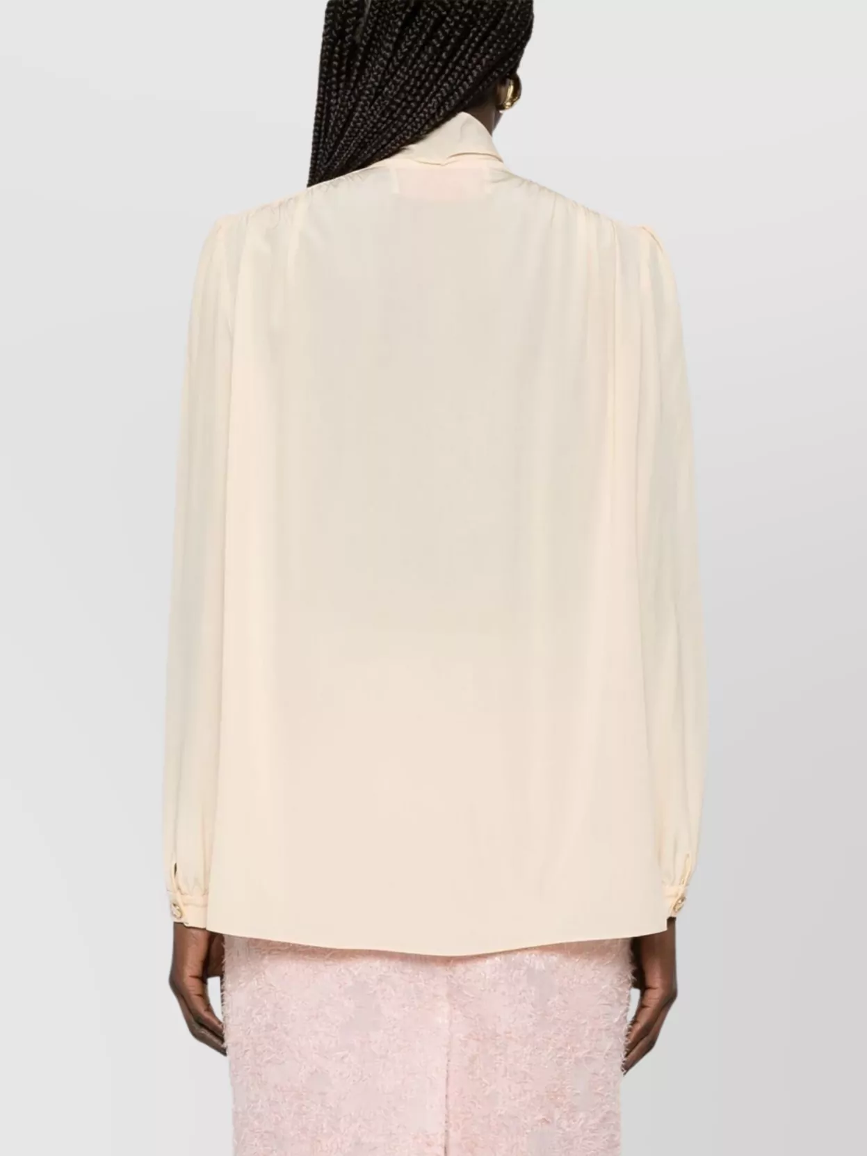 Valentino Garavani Bow Detail Sheer Fabric Long Sleeves