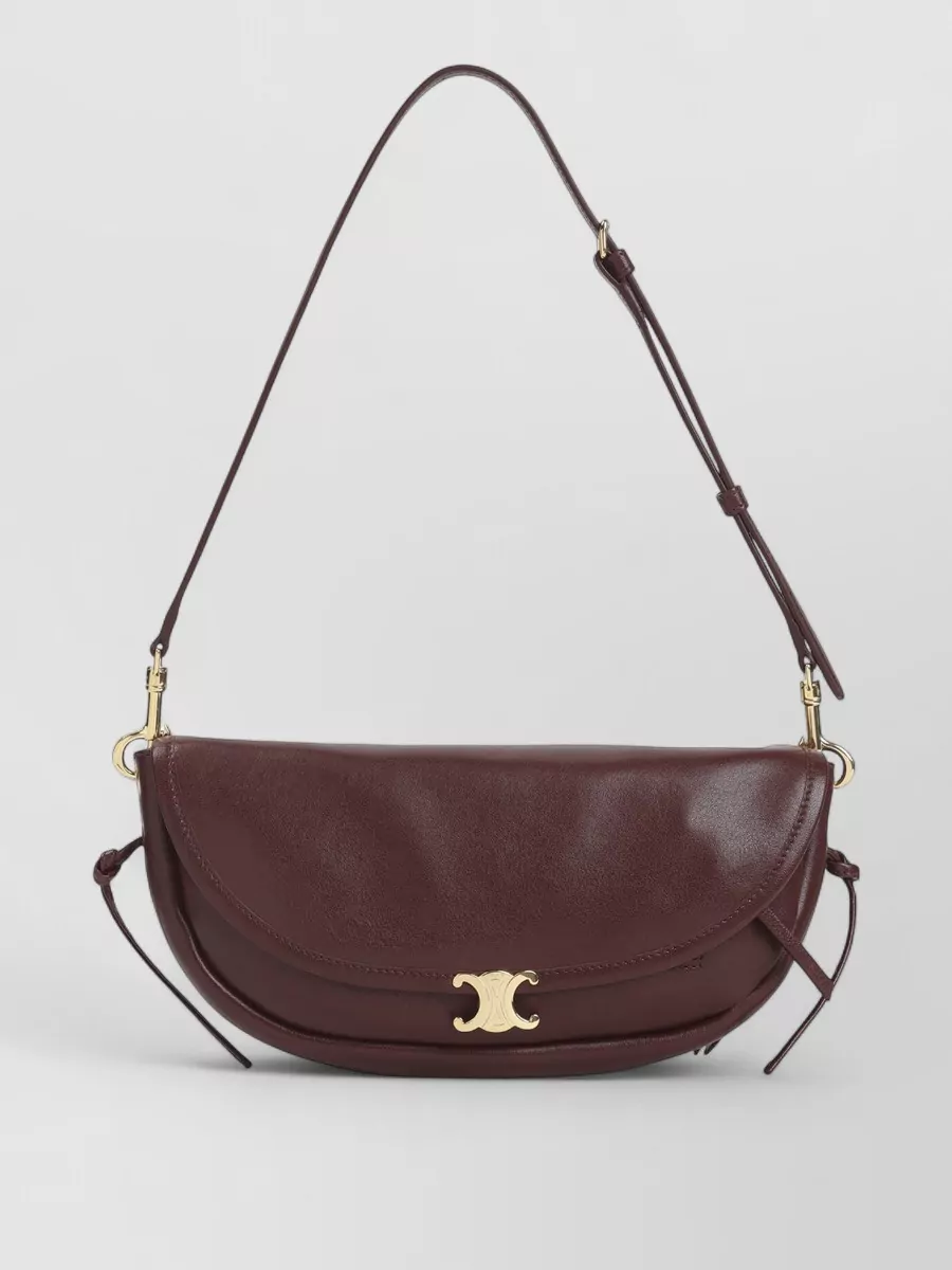 Celine Leather Small Halfmoon Crossbody Bag