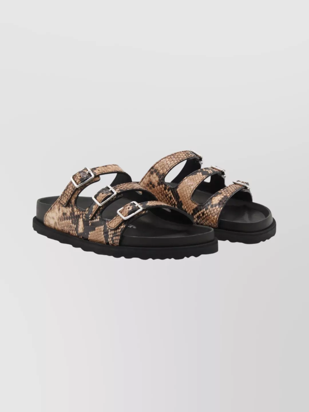 Birkenstock 1774 Stylish Sandals Featuring Triple Buckle Design In Animal Print