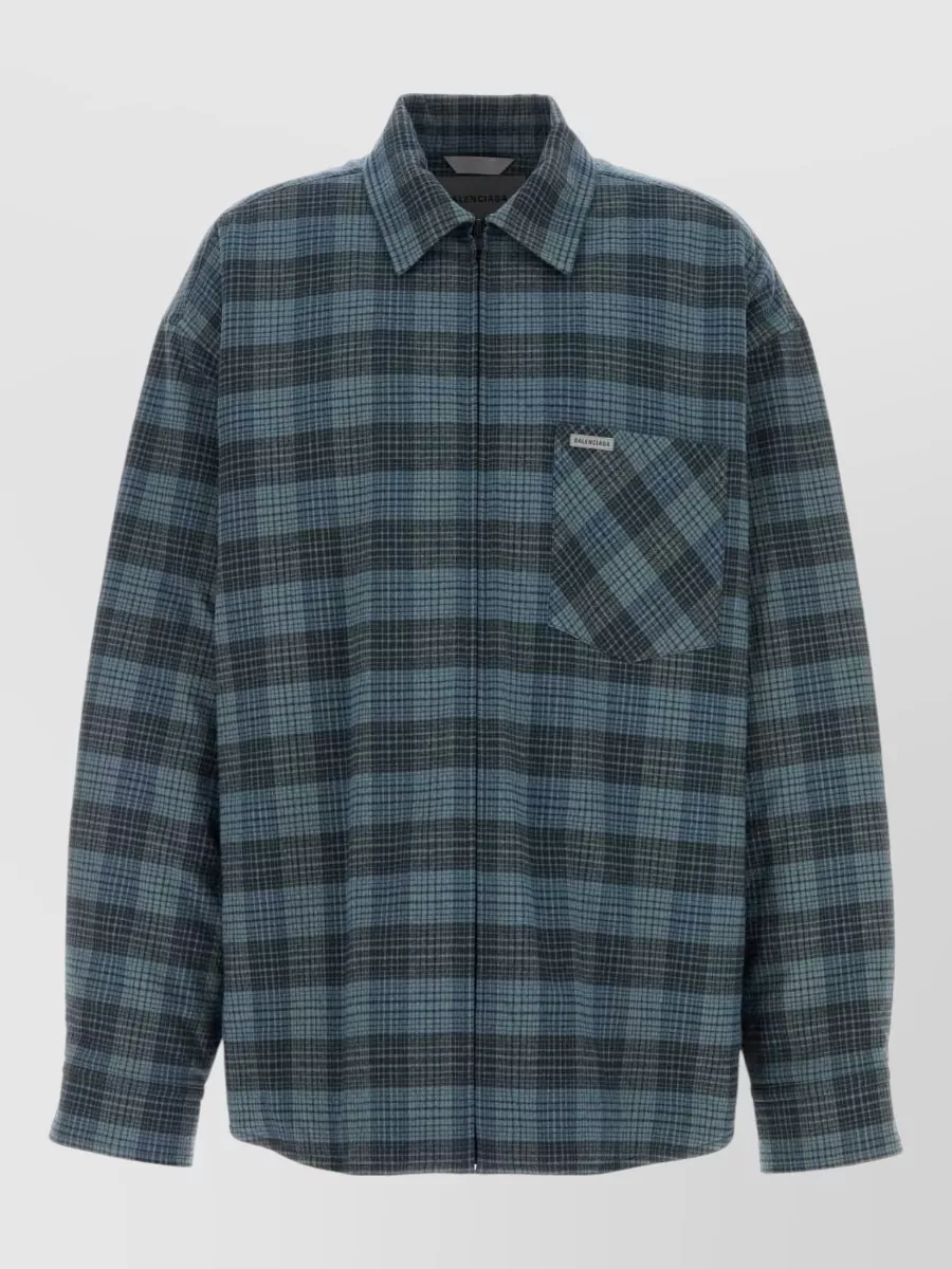 Balenciaga oversized flannel shirt jacket