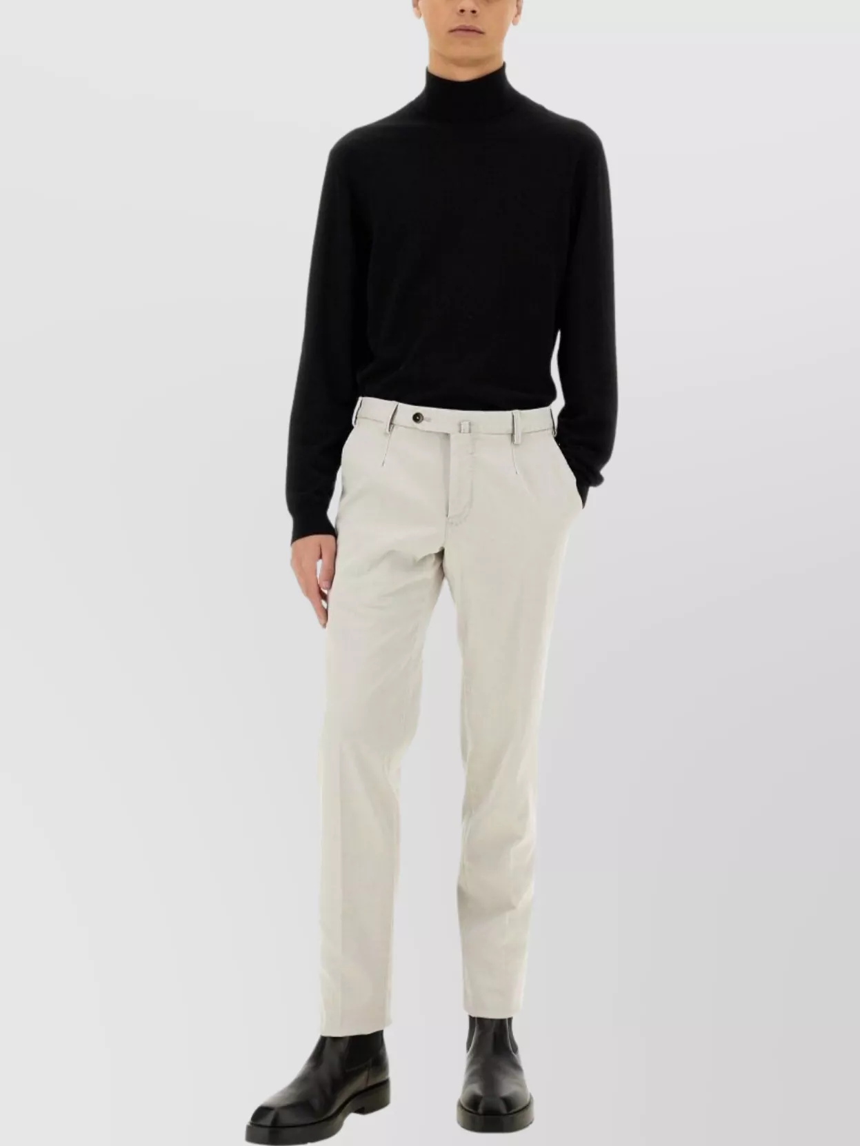 Pt Torino Cotton Pants With Back And Side Pockets
