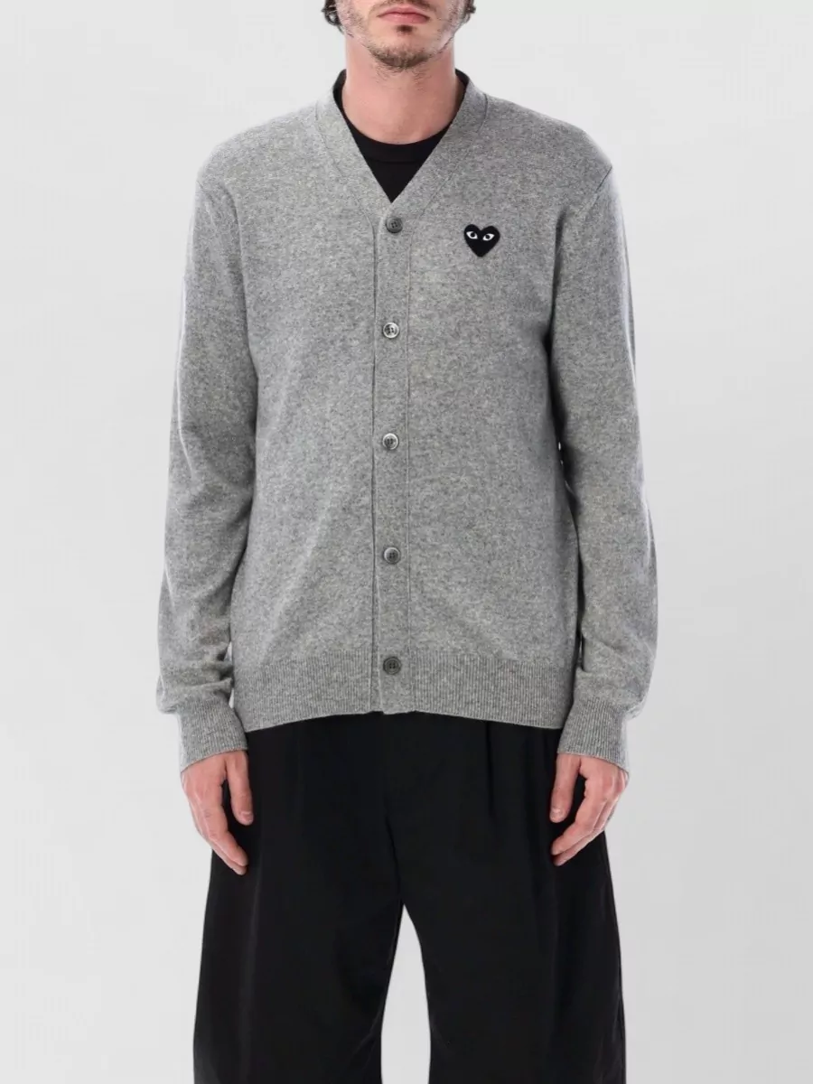 Comme des Garçons Play Fine-knit v-neck wool cardigan