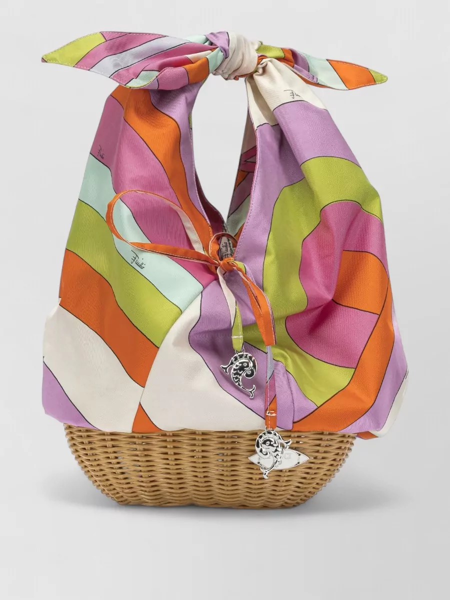 Pucci Silk Picnic Small Tote Bag In Multi