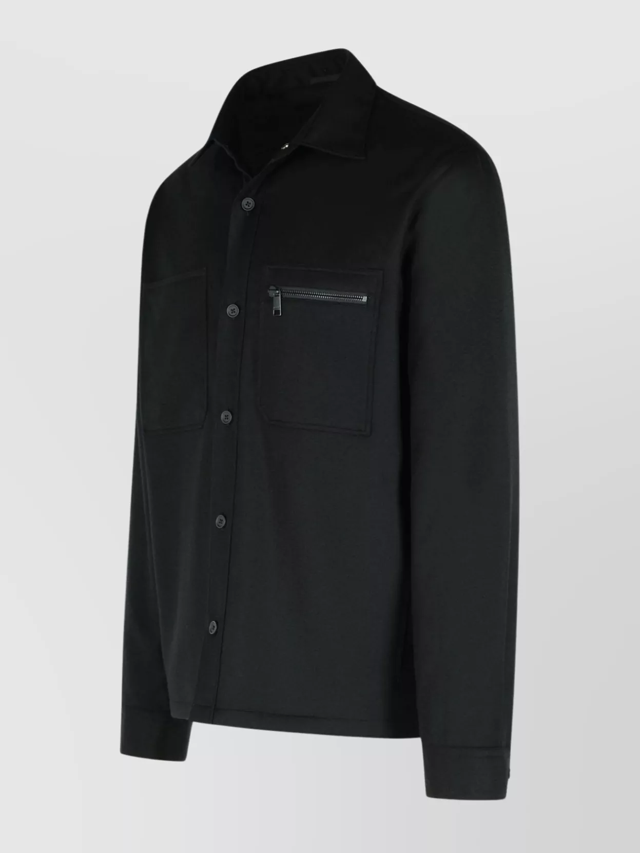 Zegna Wool Jacket With Pockets And Zip