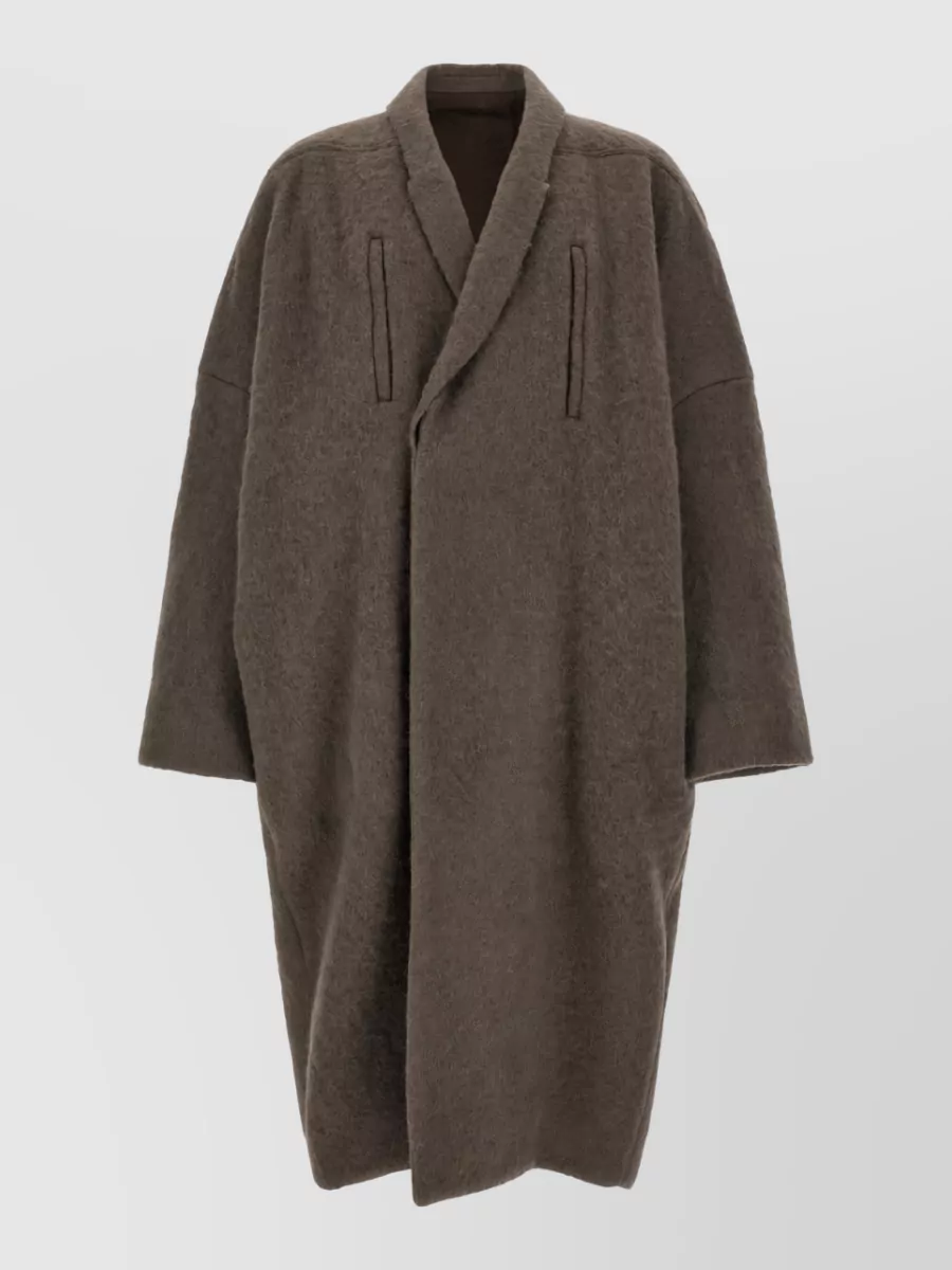 Rick Owens alpaca wool bouclé cocoon coat