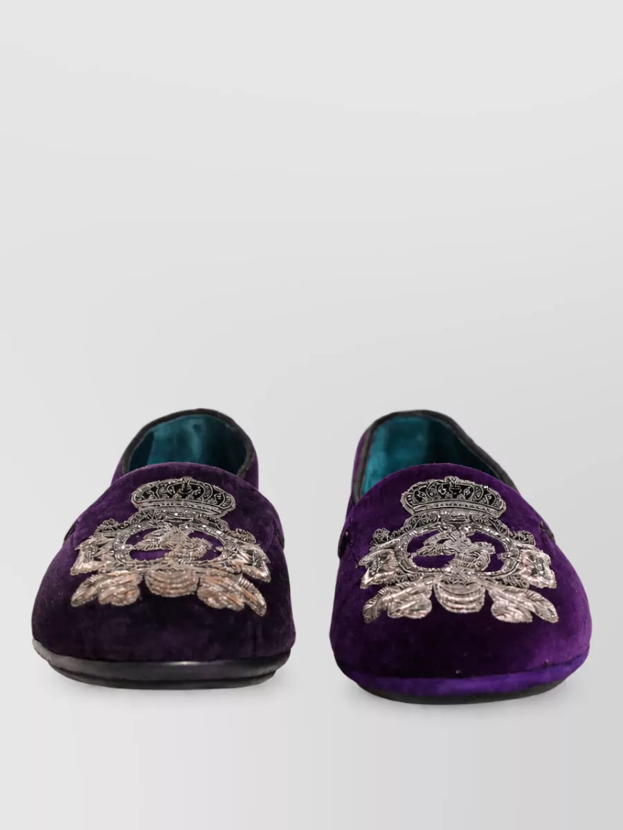 Dolce&Gabbana leather velvet embroidered loafers