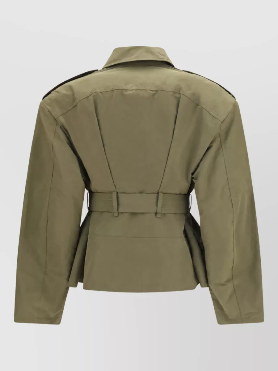 Alexander Mcqueen Cropped Belted High-Neck Military Jacket