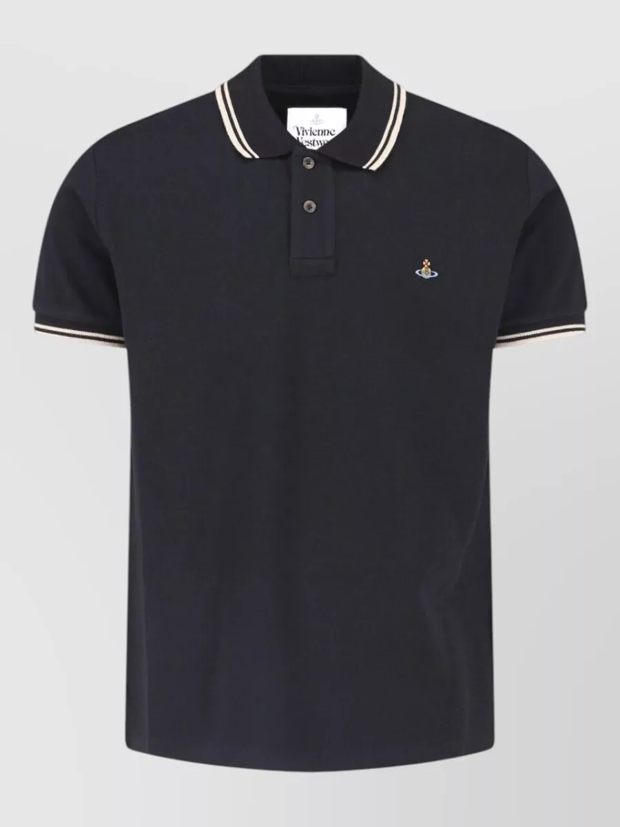 Vivienne Westwood striped-trim cotton piqué polo shirt